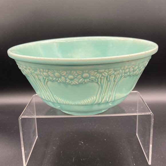 1930s Homer Laughlin Apple Tree Mixing Bowl 9 Inch - Picture 2 of 13